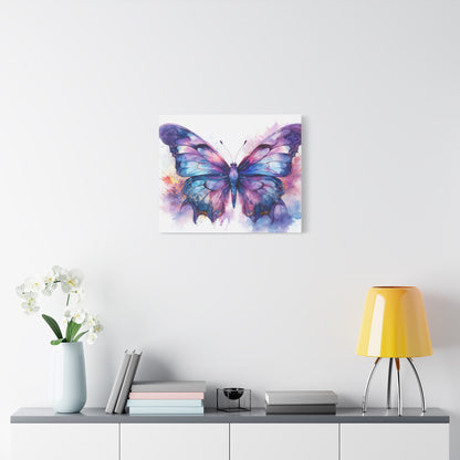 Blue & Purple Butterfly Alcohol Ink Canvas Art | Butterfly Decor | Wall Art | Wall Print