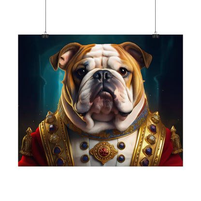 English Bulldog Renaissance  Dog Pet Portrait Print | Wall Art | Wall Print