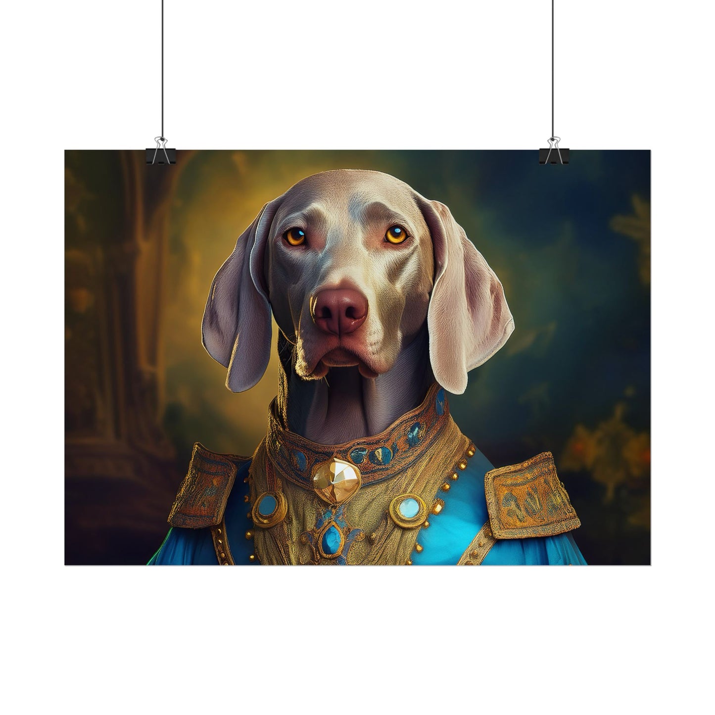 Weimaraner Renaissance Pet Portrait Print, wall print, wall art, Animal Lover Home Decor, Dog Wall Art