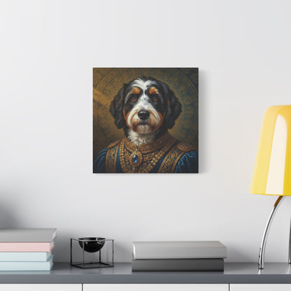 Bernedoodle Renaissance Dog Portrait Canvas Art, Pet Portrait Wall Decor, Animal Lover Gift, Home Decoration, Unique Dog Artwork