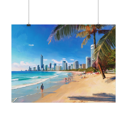 Surfers Paradise Beach Australia Coastal Print | Style 1 | Wall Art | Wall Print