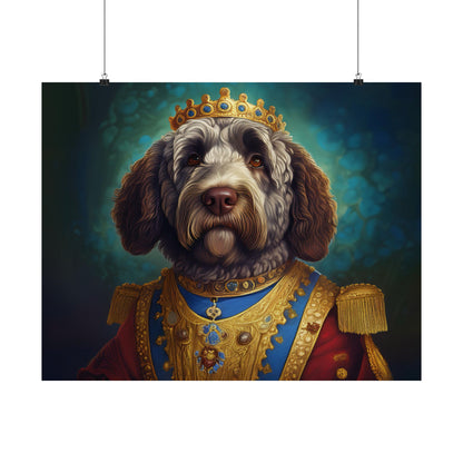 Portuguese Water Dog Renaissance Portrait Art Print, Wall Decor Gift, Animal Lover Home Decor, Dog Wall Art