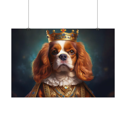 Cavalier King Charles Spaniel Art Pet Portrait Print, Renaissance, Wall Print, Wall Art