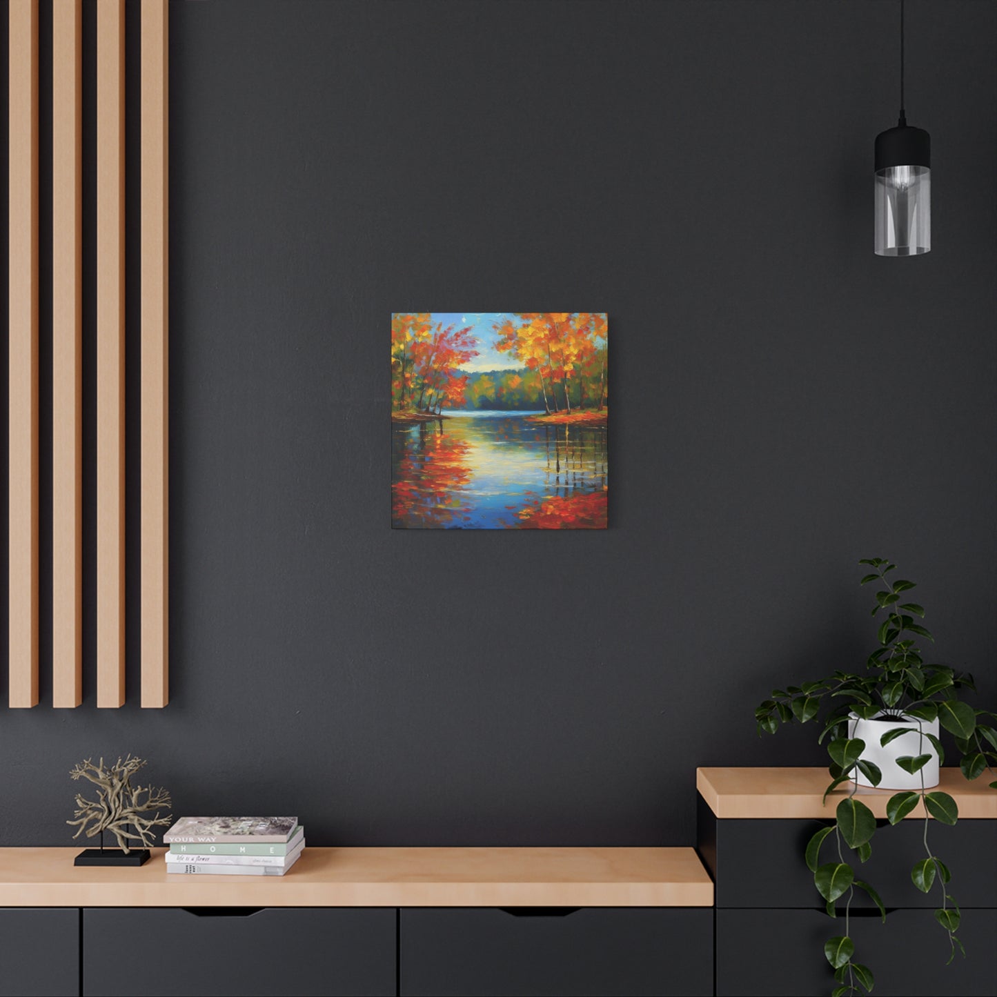 Fall Changing Leaves on a Lake Canvas Print | Style 2 | Wall Art | Wall Print | Fall Decor
