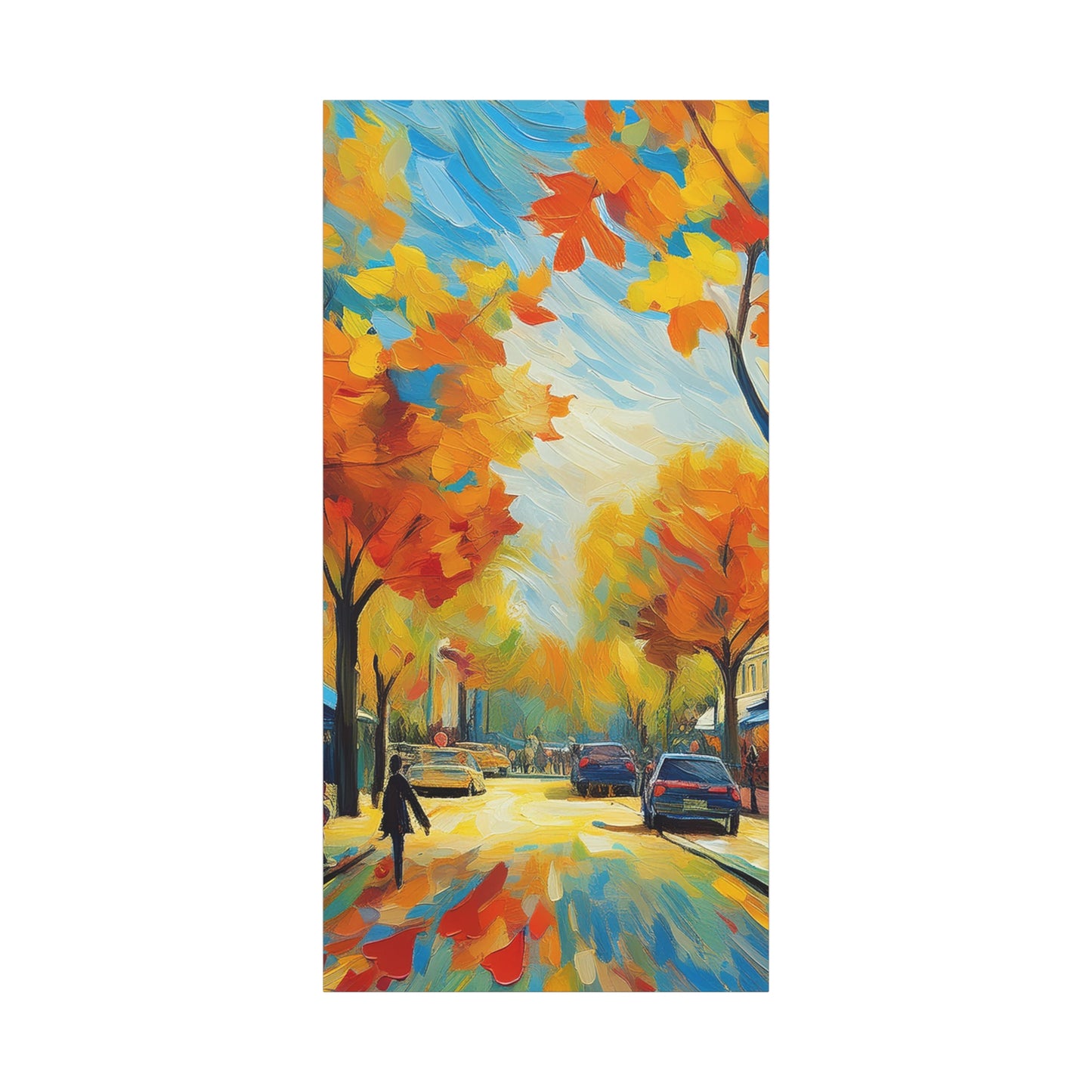 Fall Leaves In the City Painting Canvas Wall Art | Wall Art | Wall Print