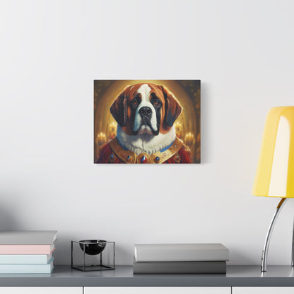 Regal Saint Bernard Renaissance Dog Portrait Canvas Art, Dog Lover Wall Décor, Pet Portrait, Home Decoration, Gift for Pet Owners, Animal Art