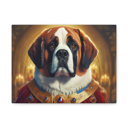 St Bernard Renaissance Portrait - Premium Canvas Wall Art, Dog Portrait, Unique Wall Print