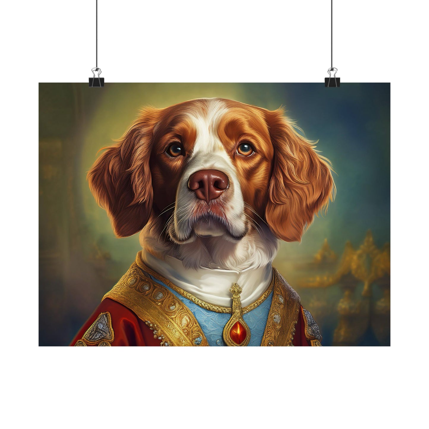 Brittany Dog Renaissance Pet Portrait Print, Brittany Art Print, Wall Decor Gift, Animal Lover, Dog Wall Art, wall print, wall art