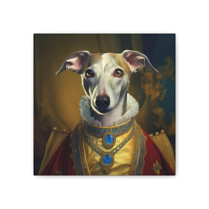 Whippet Pet Portrait Renaissance Print - Canvas, wall art, wall print, dog portrait, dog art