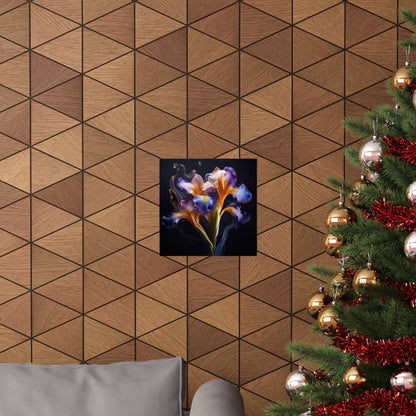 Abstract Square Floral Iris Wall Art Print | Style 3 | Wall Print | Wall Art | Botanical Art