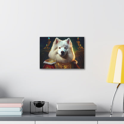 Regal Samoyed Canvas Art, Pet Wall Decor, Dog Portrait, Unique Home Decor, Animal Lover Gift, Noble Canine Wall Art