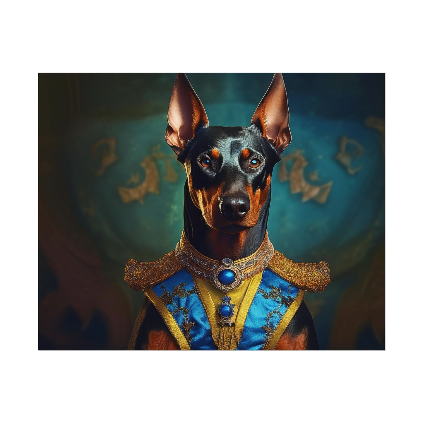 Doberman Pinscher Renaissance  Dog Pet Portrait Print | Wall Art | Wall Print | Dog Art