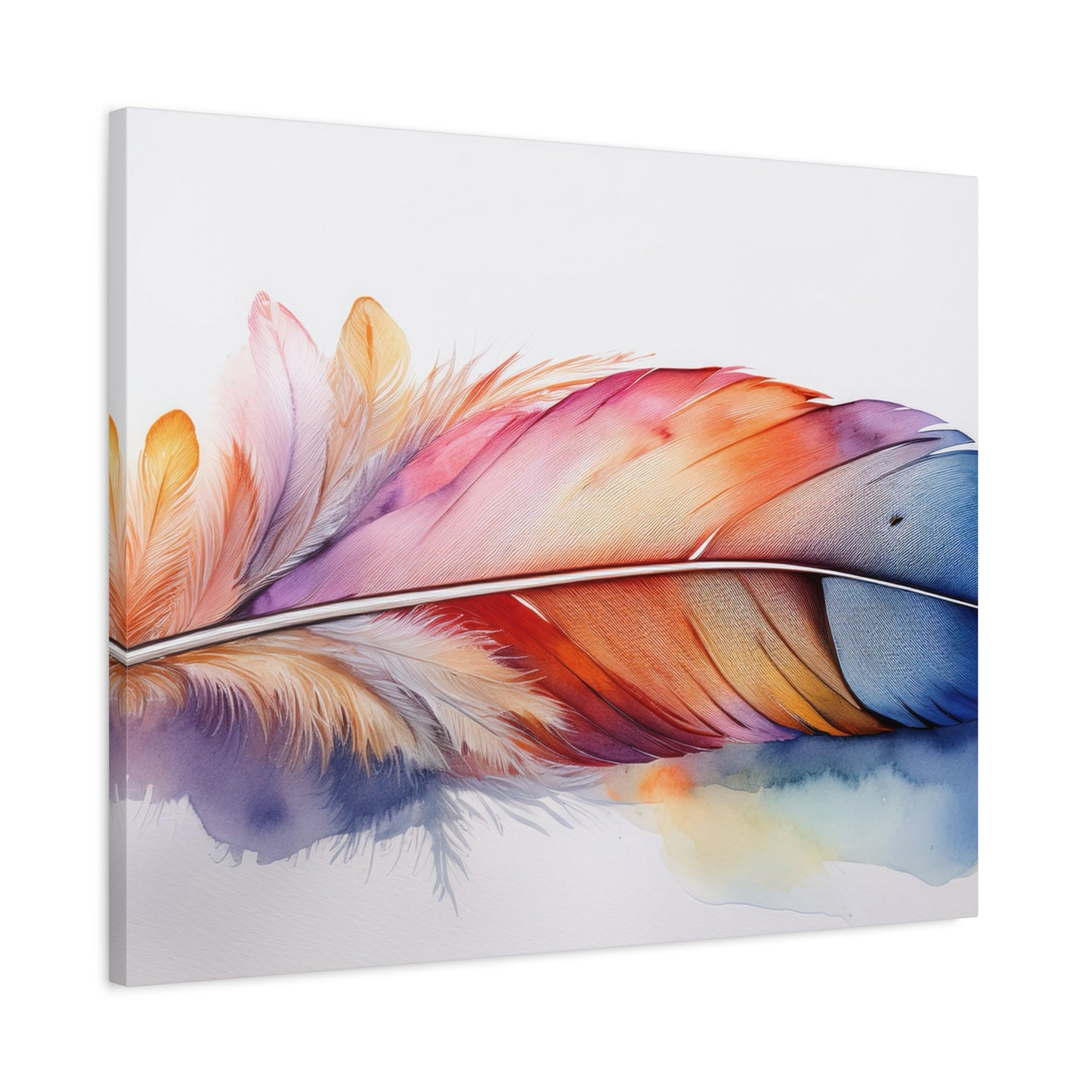 Rainbow Feather Watercolor Canvas Print - 3 | Elegant Wall Art & Prints | Unique Home Decor | Wall Print | Wall Art