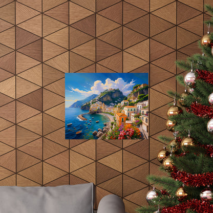 Amalfi Coast Italy Coastal Print | Style 2 | Wall Art | Wall Print