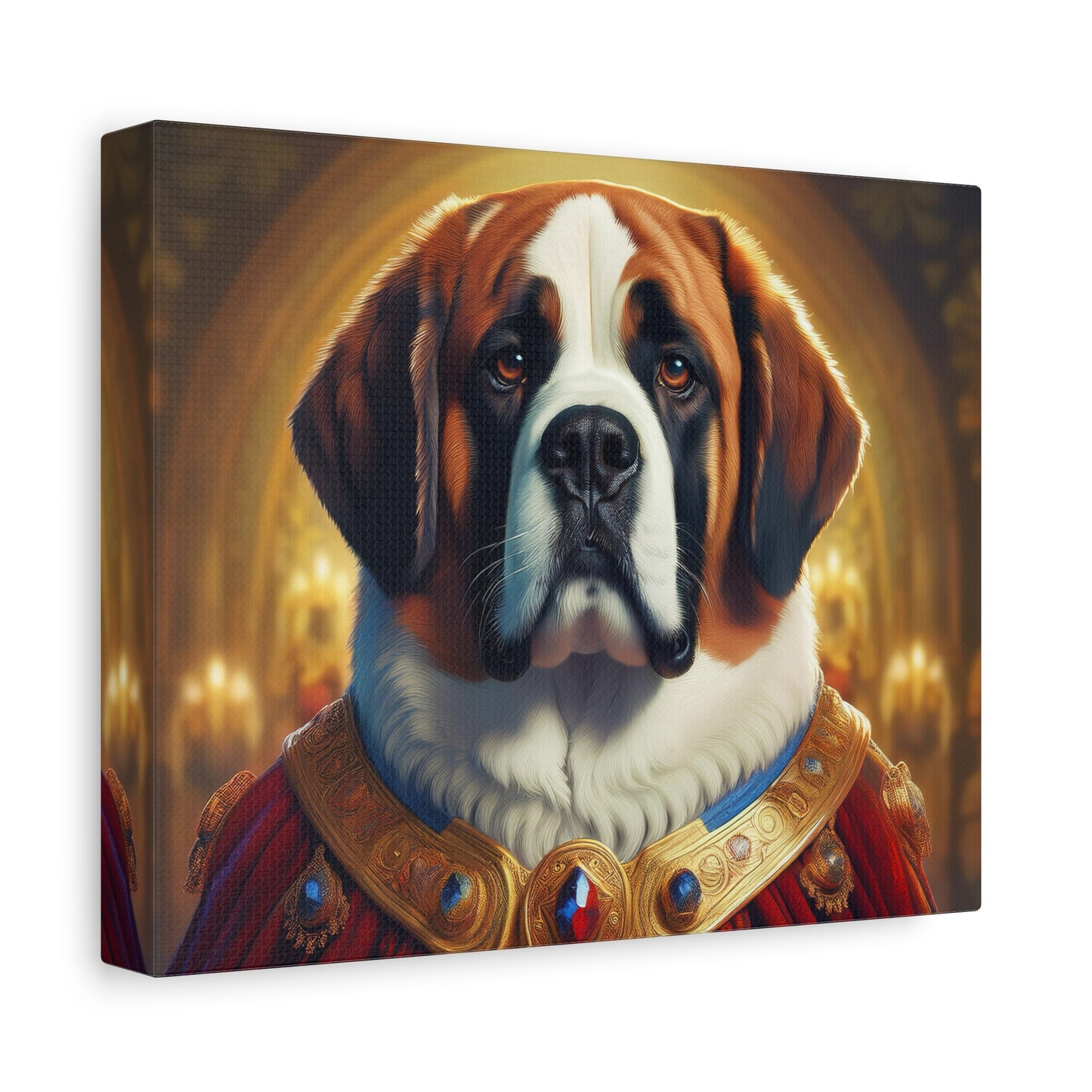 Regal Saint Bernard Renaissance Dog Portrait Canvas Art, Dog Lover Wall Décor, Pet Portrait, Home Decoration, Gift for Pet Owners, Animal Art