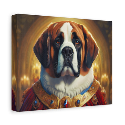 Regal Saint Bernard Renaissance Dog Portrait Canvas Art, Dog Lover Wall Décor, Pet Portrait, Home Decoration, Gift for Pet Owners, Animal Art