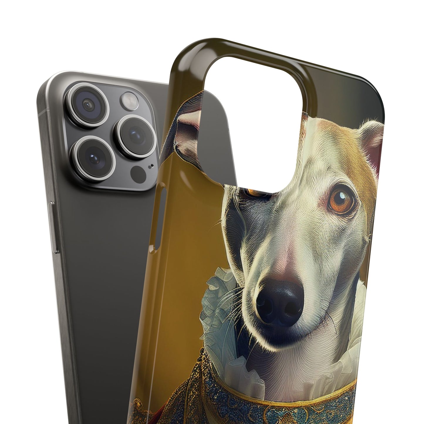 Whippet Renaissance Dog Portrait Slim Phone Case