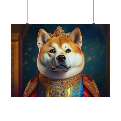 Akita Renaissance Dog Pet Portrait Art Print,  Dog Lover Wall Art, Animal Artwork, Canine Decor, Dog Memorial Gift