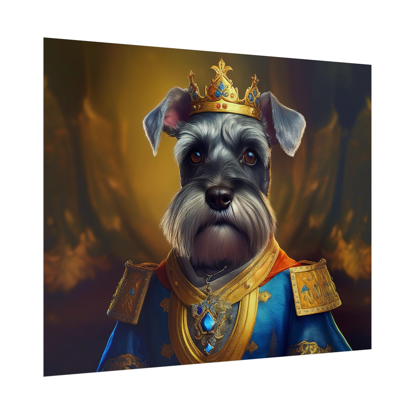 Miniature Schnauzer Dog Renaissance Pet Portrait Art Print | Wall Art | Wall Print