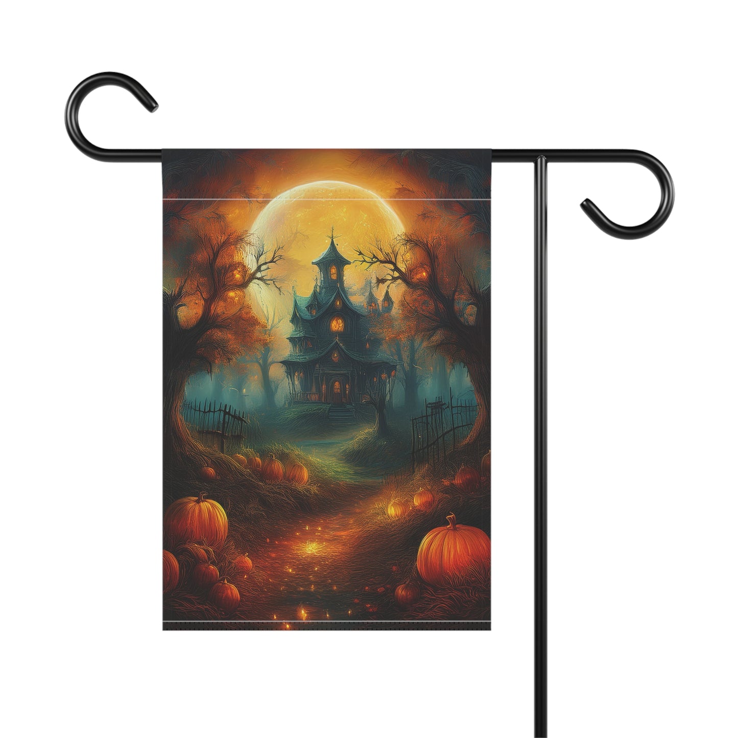 Halloween Scary House Pumpkin Garden House Banner | Style 2 | Seasonal Outdoor Garden & House Décor | Halloween