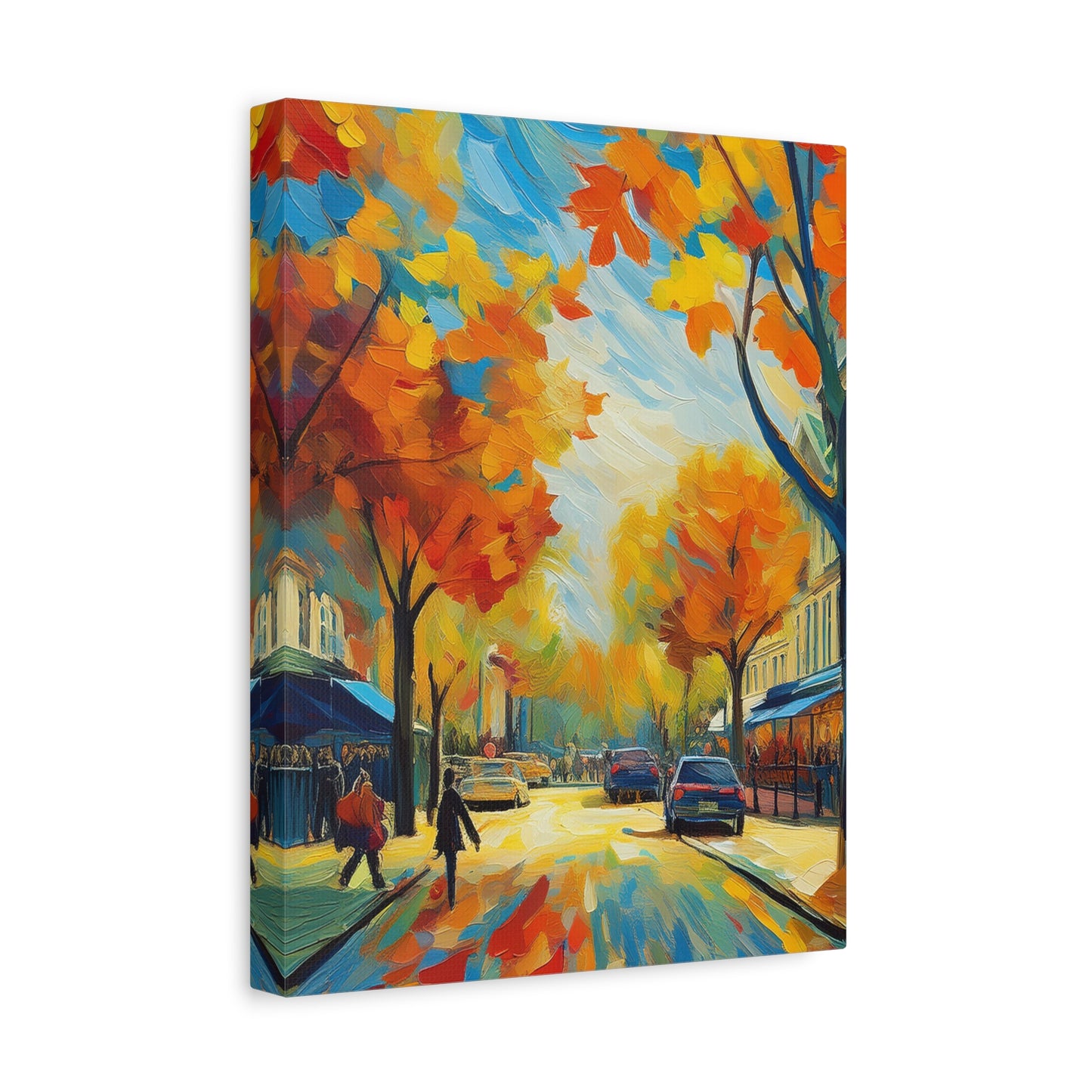 Fall Leaves In the City Painting Canvas Wall Art | Wall Art | Wall Print