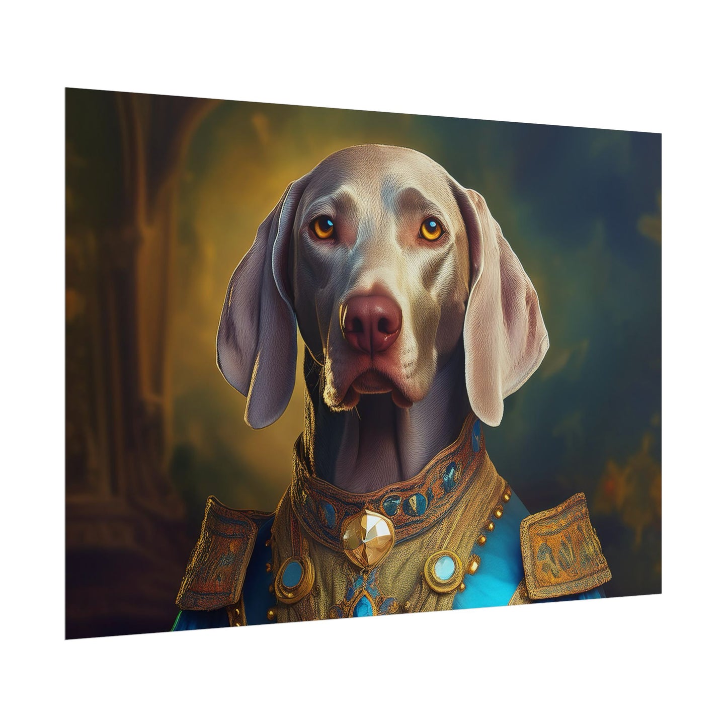 Weimaraner Renaissance Pet Portrait Print, wall print, wall art, Animal Lover Home Decor, Dog Wall Art