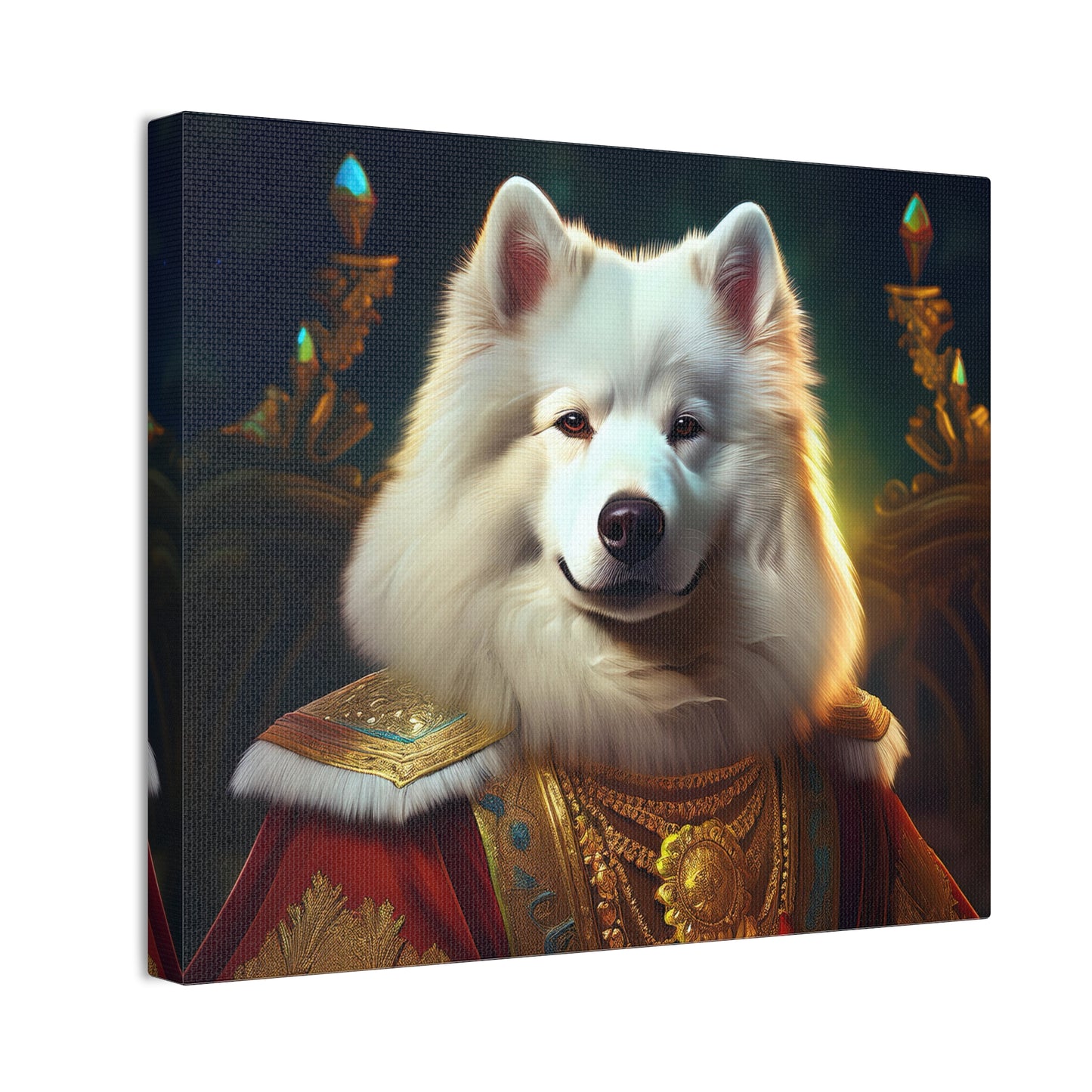 Regal Samoyed Canvas Art, Pet Wall Decor, Dog Portrait, Unique Home Decor, Animal Lover Gift, Noble Canine Wall Art