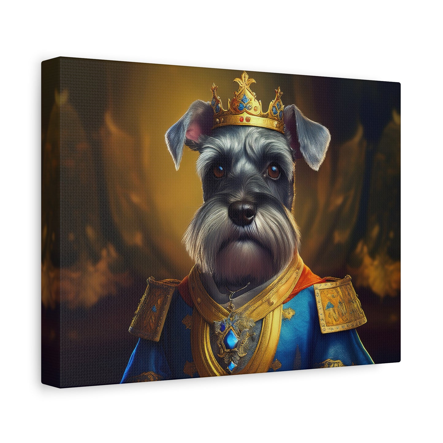Miniature Schnauzer Renaissance Pet Portrait on Canvas | wall art | wall print | dog art