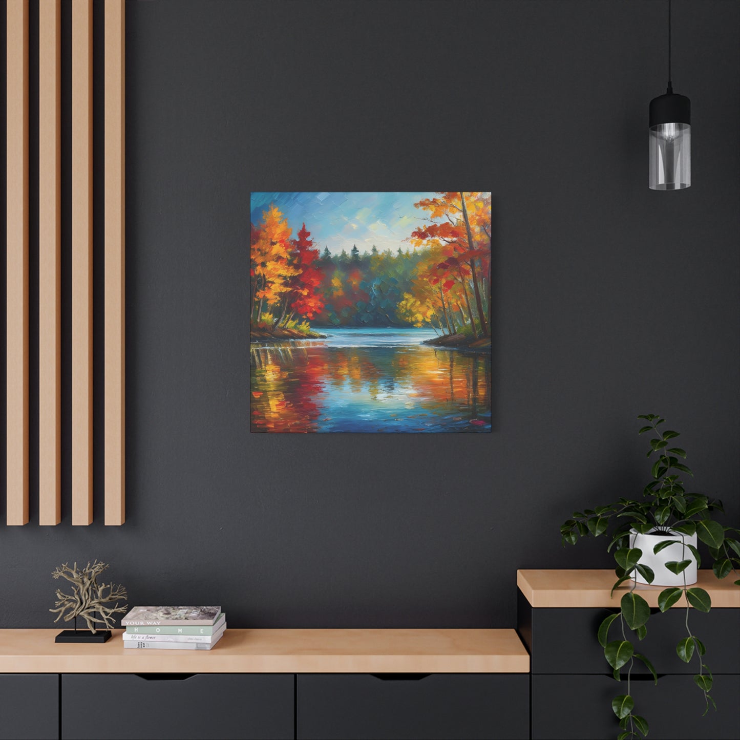 Fall Leaves on the Lake on Canvas | wall art |  wall print