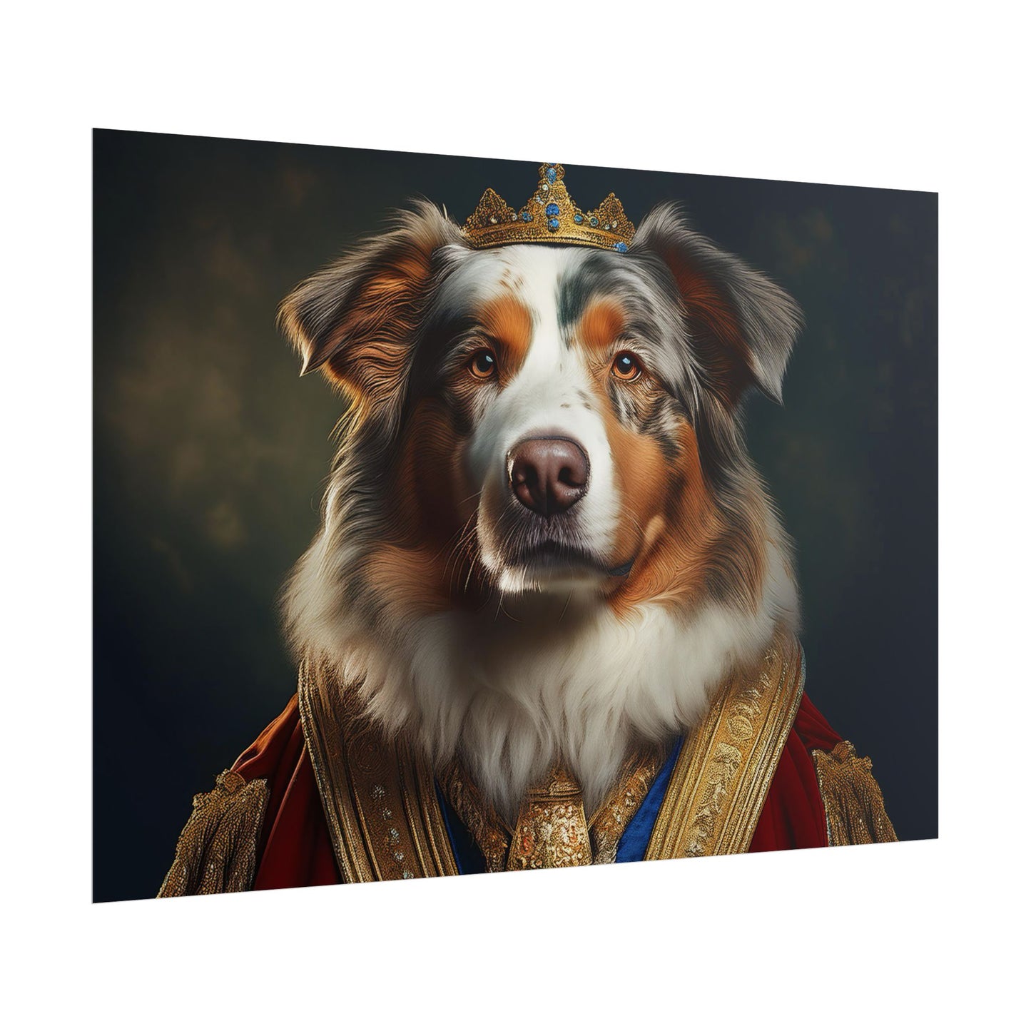 Australian Shepherd Dog Renaissance Pet Portrait Print | Wall Art | Wall Print