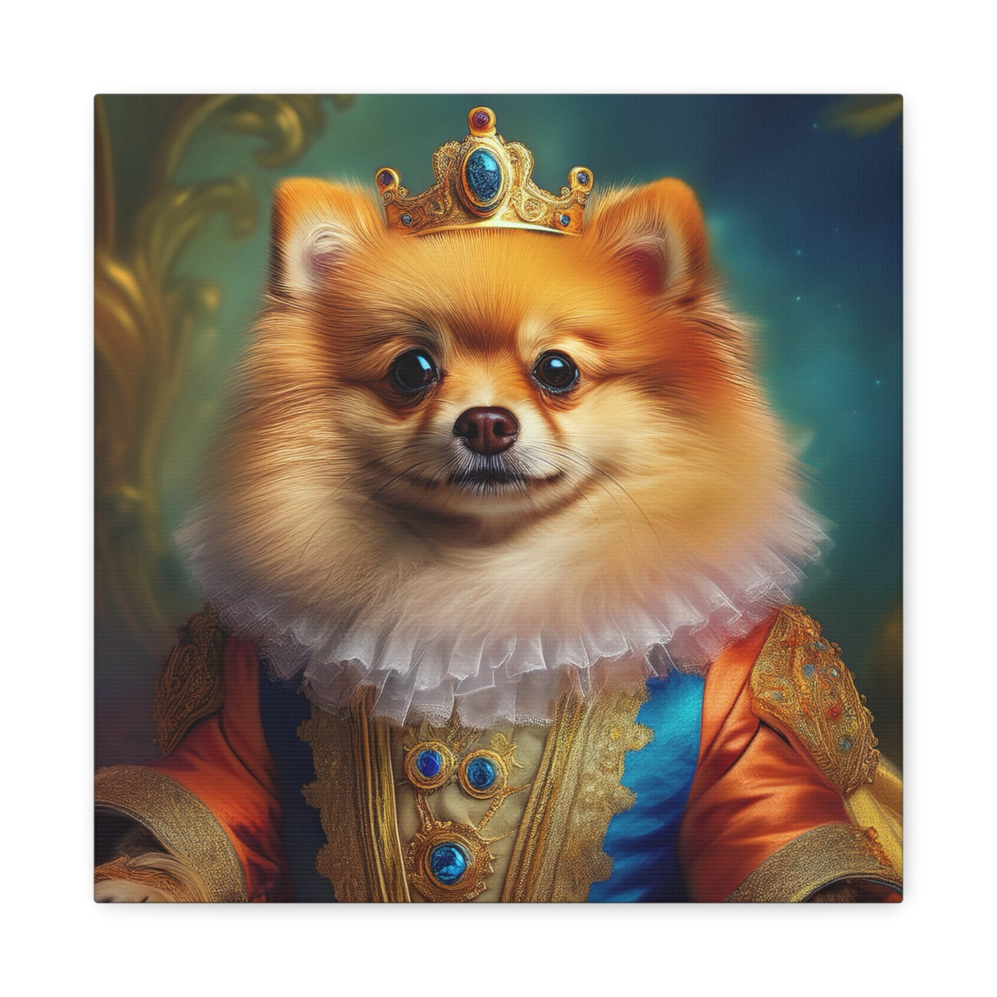 Pomeranian  Renaissance  Pet Portrait - Canvas - dog art, dog portait, wall art, wall print