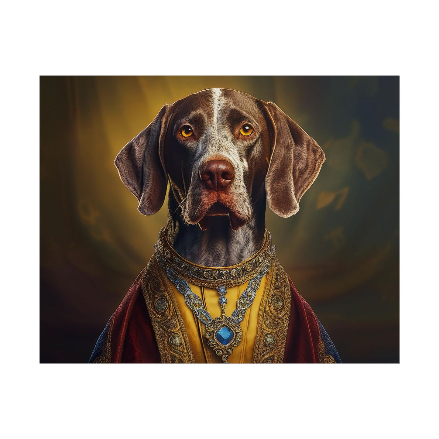 German Shorthaired Pointer Dog Renaissance Pet Portrait, Art Print, Animal Lover gift, Dog Wall Art, wall prints, wall art