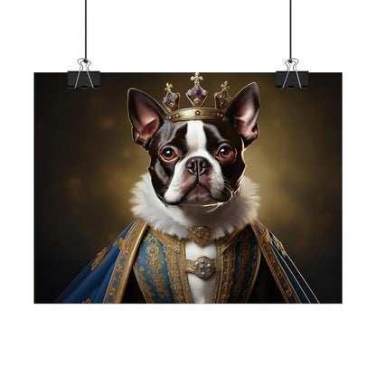 Boston Terrier Renaissance Dog Portrait Art Print, Wall Decor Gift, Animal Lover Home Decor, Dog Wall Art