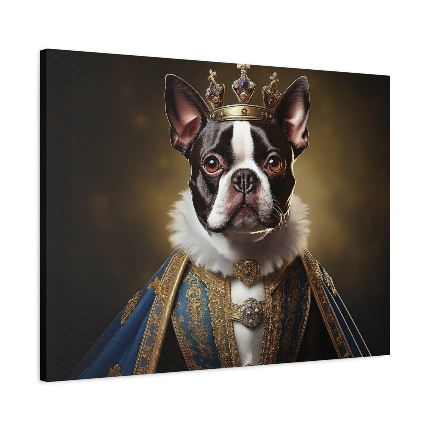 Boston Terrier Renaissance Pet Portrait on Canvas, wall print, wall art, dog portrait, dog art