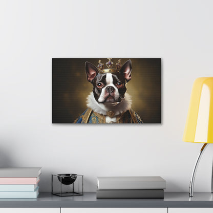 Boston Terrier Renaissance Pet Portrait on Canvas, wall print, wall art, dog portrait, dog art
