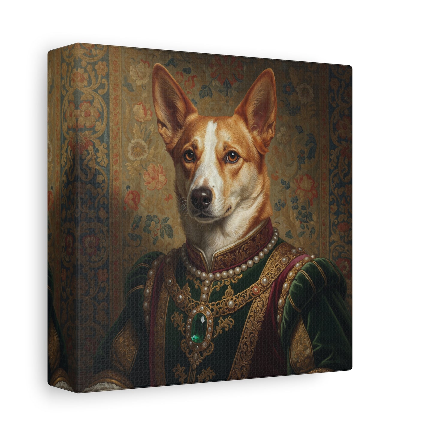 Norweigan Lundehunde Renaissance Pet Portrait Canvas Print, Dog Art Decor, Pet Lover Gift, Unique Wall Art, Animal Portrait