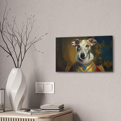 Whippet Pet Portrait Renaissance Print - Canvas, wall art, wall print, dog portrait, dog art