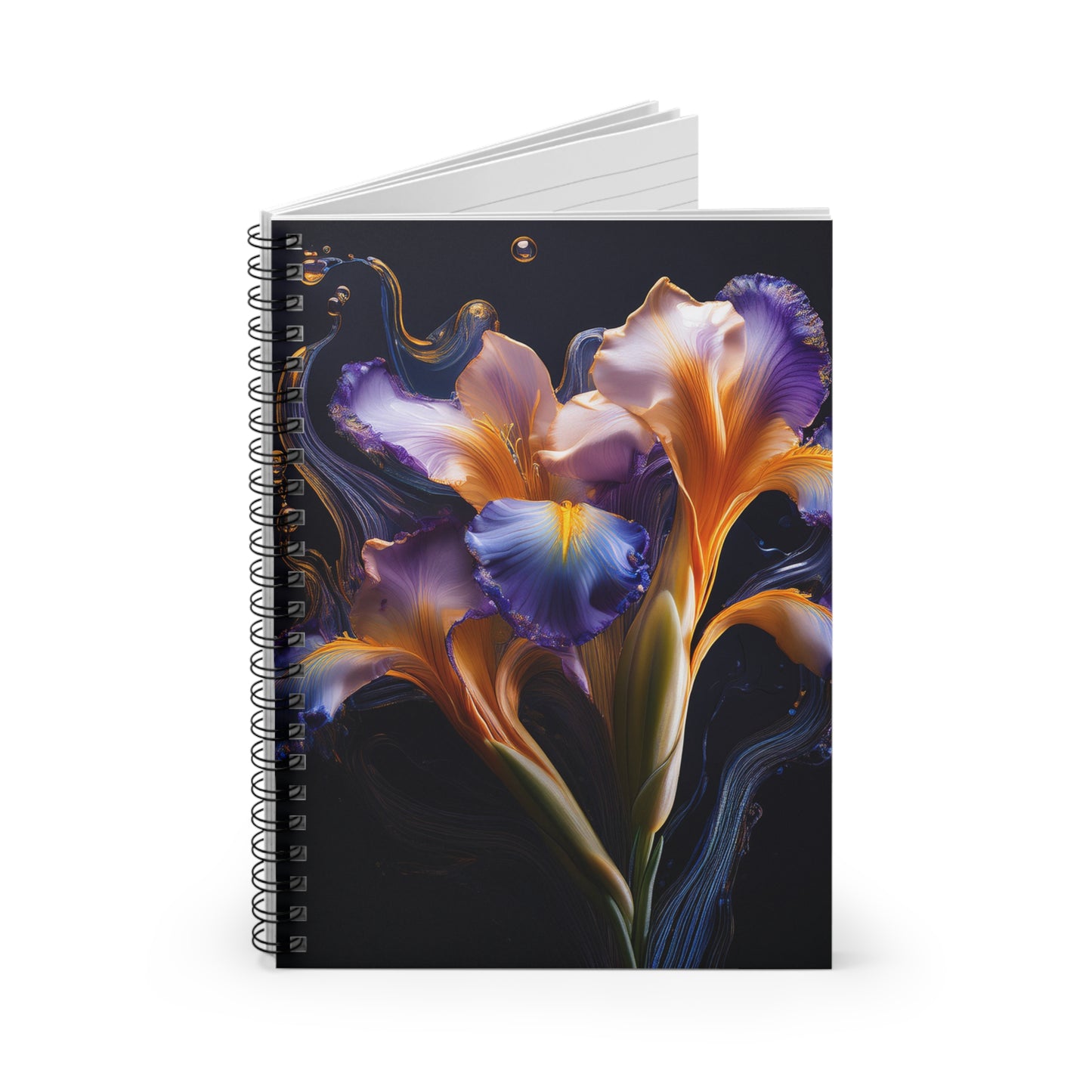 Abstract Iris 1 Floral Spiral Notebook, journaling, notes, diary, sketchbook