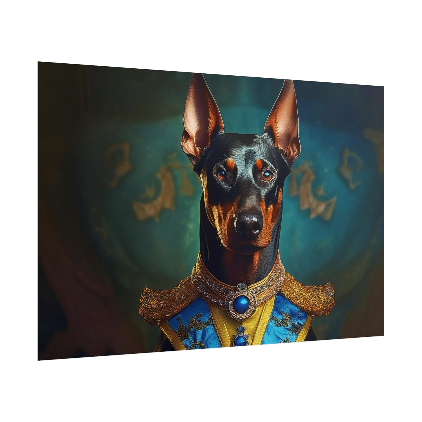 Doberman Pinscher Renaissance  Dog Pet Portrait Print | Wall Art | Wall Print | Dog Art