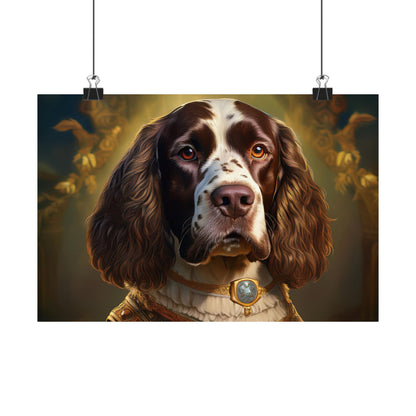 English Springer Spaniel Renaissance Dog Portrait Print, Wall Decor Gift, Dog Wall, wall prints, art prints