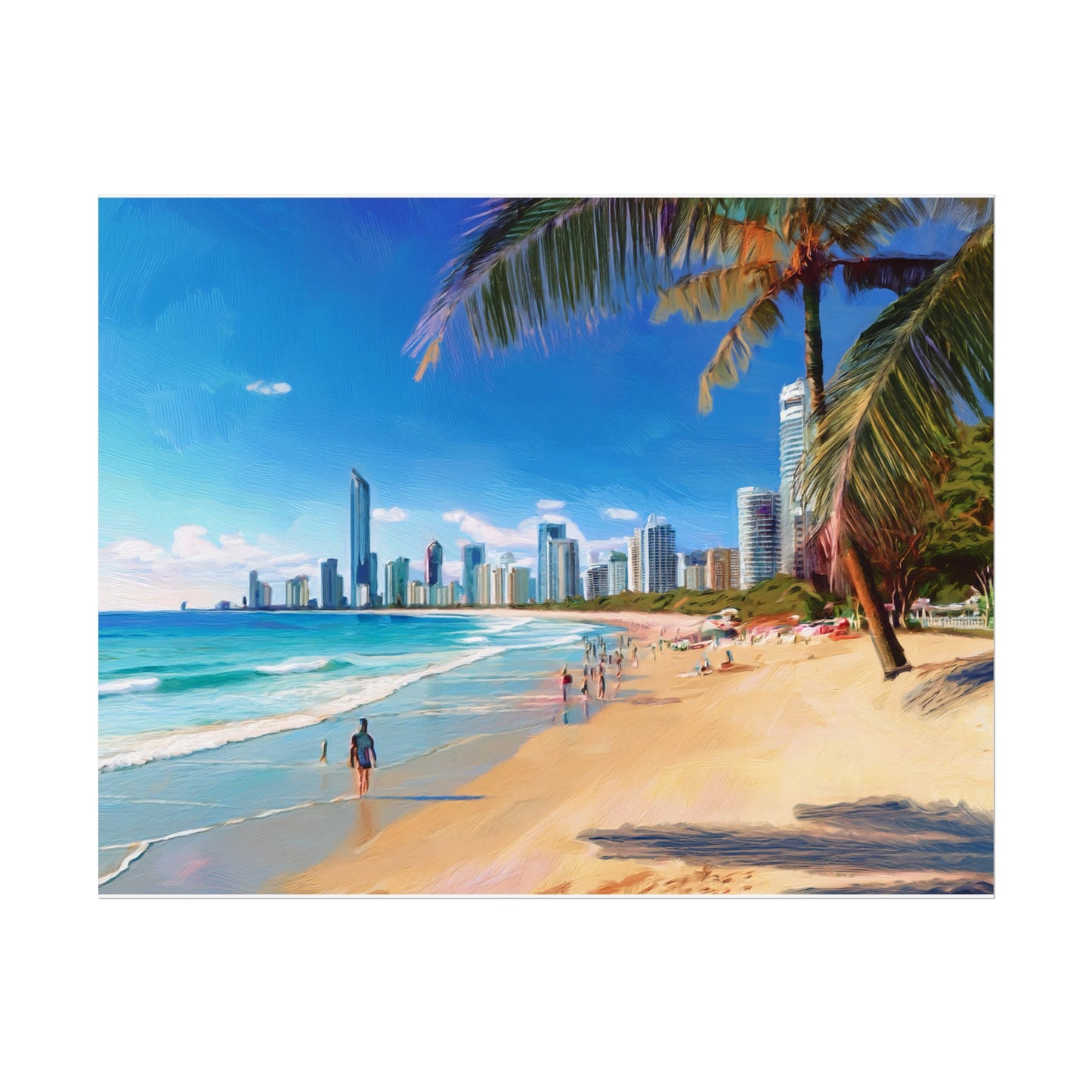 Surfers Paradise Beach Australia Coastal Print | Style 1 | Wall Art | Wall Print