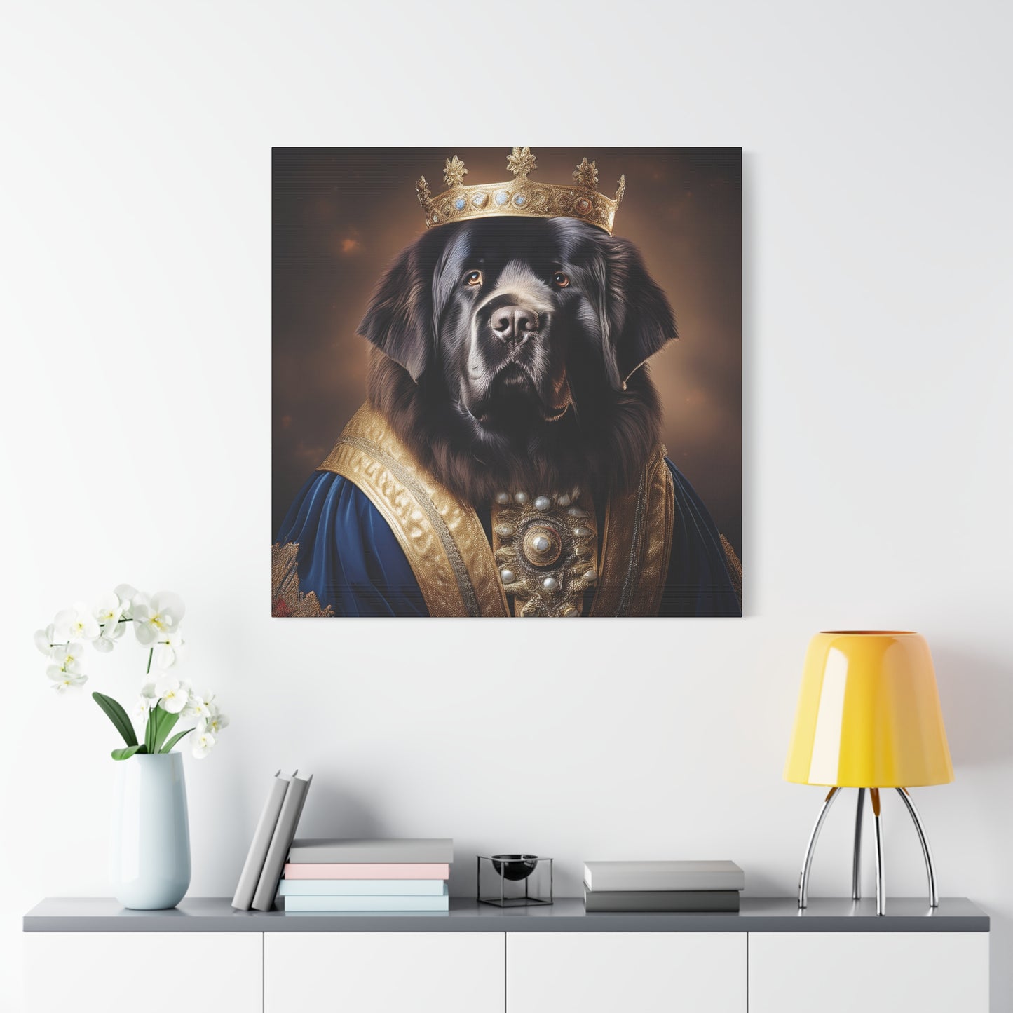 Newfoundland Renaissance Pet Portrait on Canvas | wall art | wall print