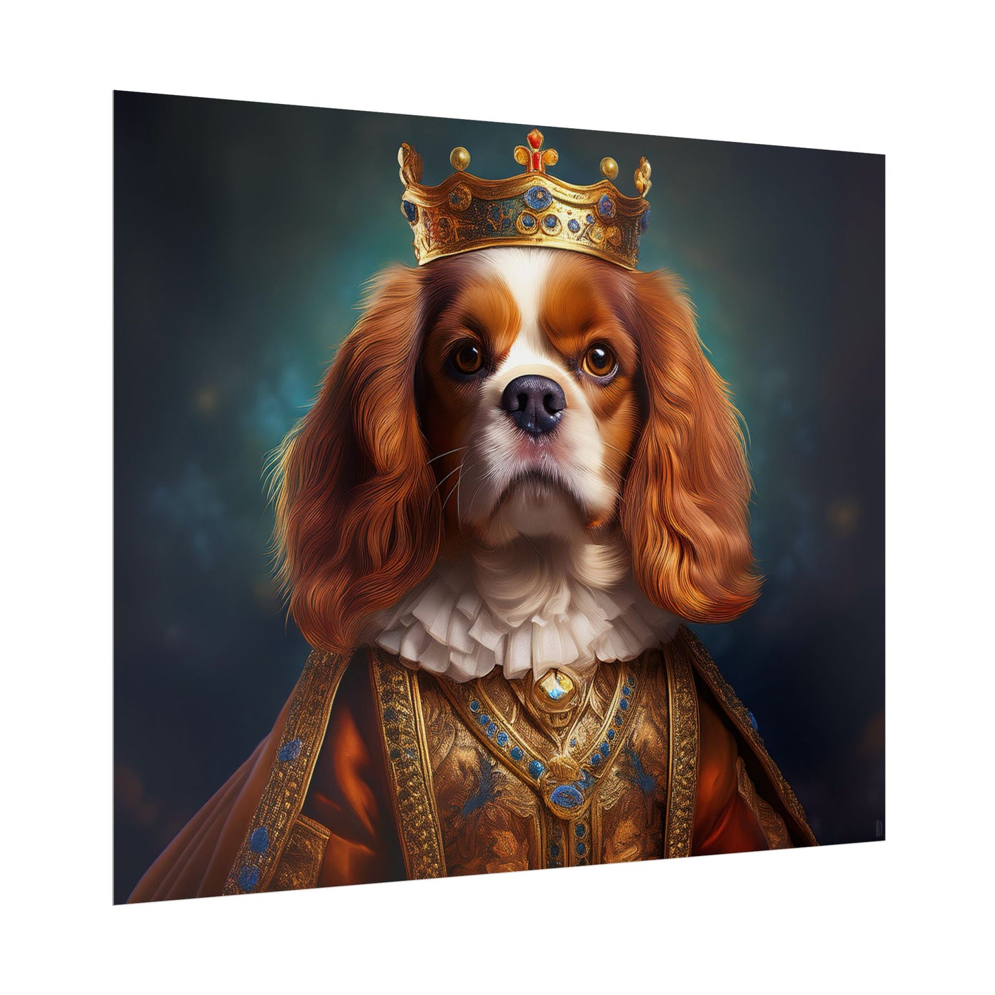 Cavalier King Charles Spaniel Art Pet Portrait Print, Renaissance, Wall Print, Wall Art