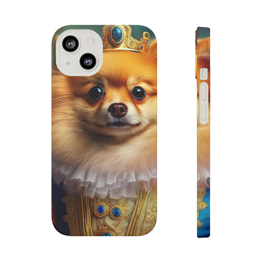 Pomeranian Renassaince Dog Portrait Slim Phone Case