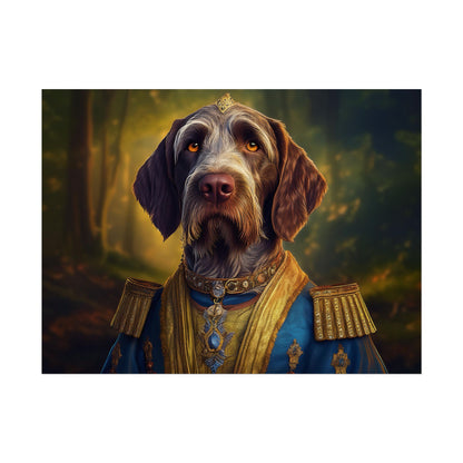 German Wirehaired Pointer Renaissance Pet Portrait Print, Pointer, Dog Lover Wall Art,  Dog Memorial Gift, wall art, wall print, dog print