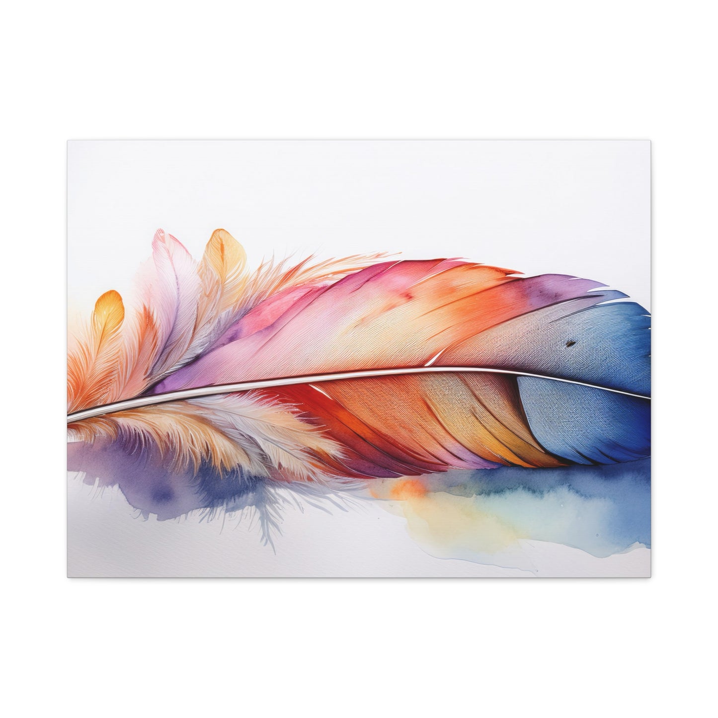 Rainbow Feather Watercolor Canvas Print - 3 | Elegant Wall Art & Prints | Unique Home Decor | Wall Print | Wall Art