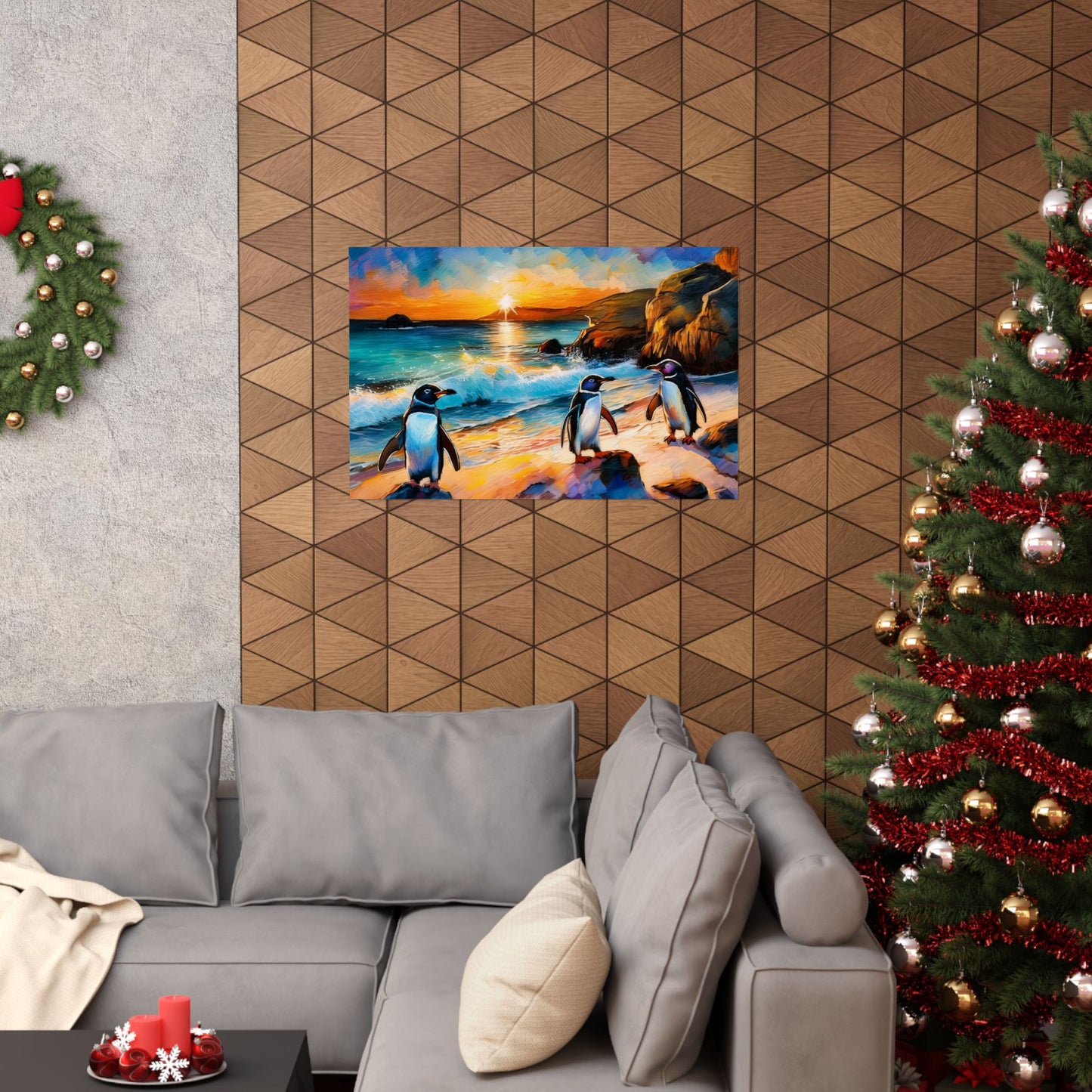 Philip Island Little Penguins Australia Wall Art | Vibrant Wall Print | Unique Painting Print | Style 1 | Wall Art | Wall Print
