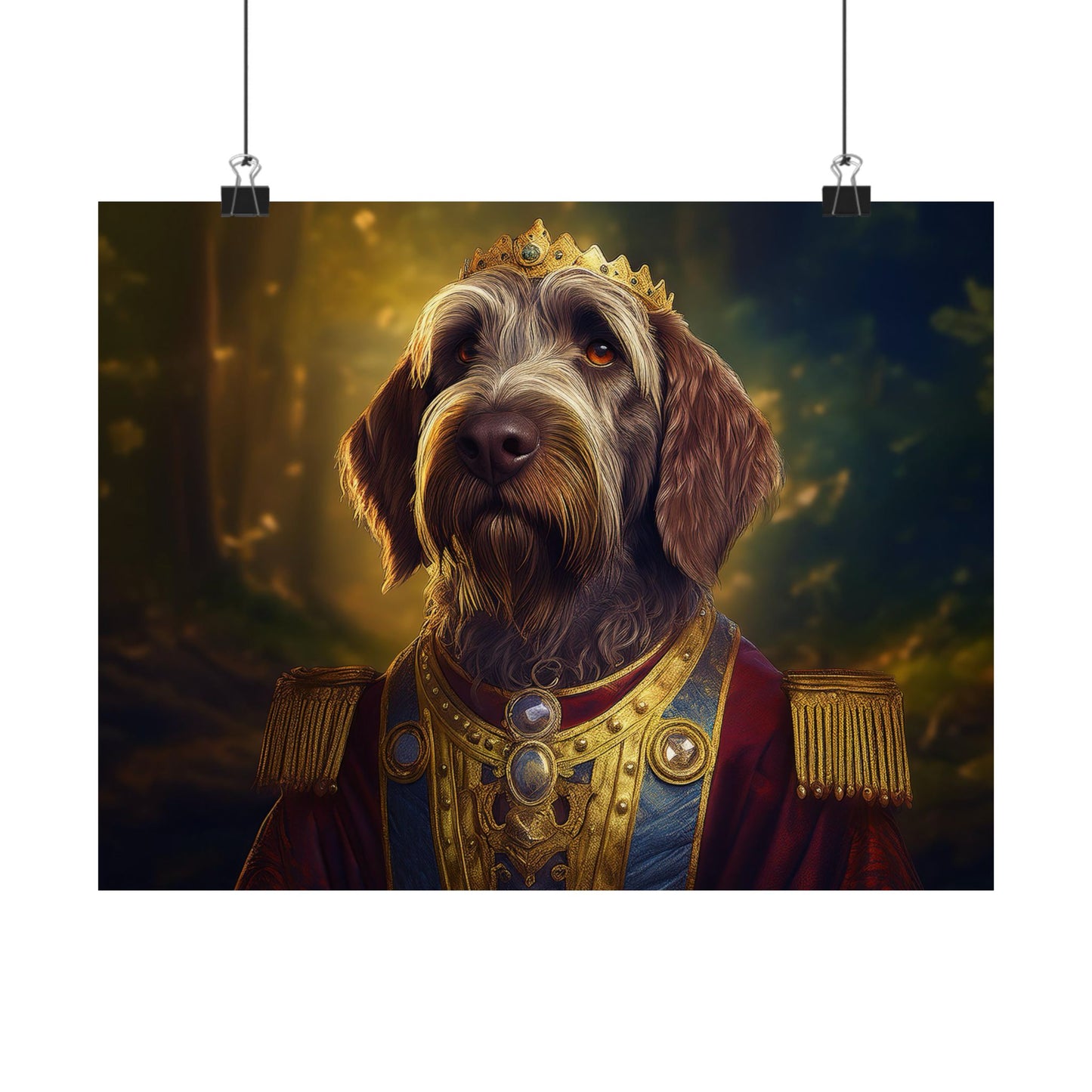 Wirehaired Pointing Griffon Renaissance Pet Portrait Print,  Dog Lover Wall Art, Animal Artwork, Canine Decor, Dog Memorial Gift