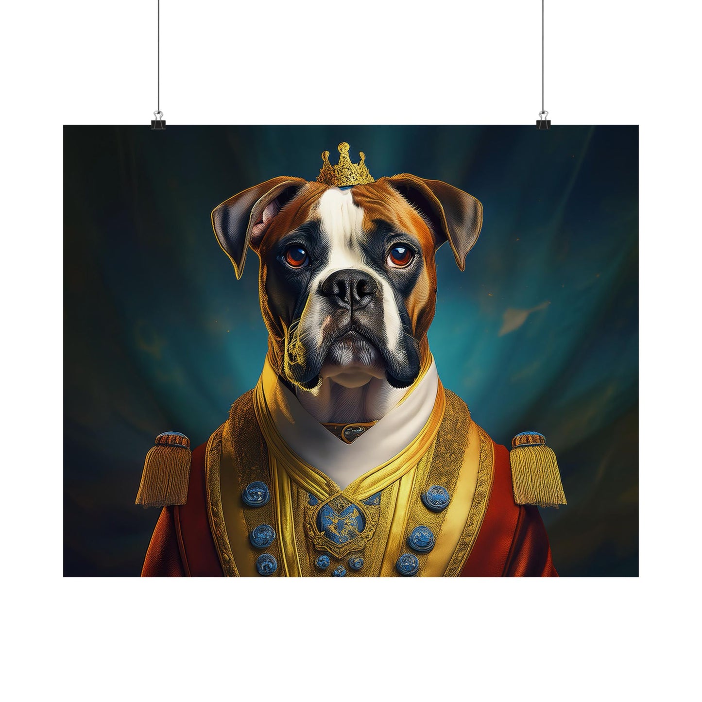 Boxer Dog Renaissance Pet Portrait Print, Art Print, Wall Decor Gift, Animal Lover Home Decor, Dog Wall Art, wall art, wall prints