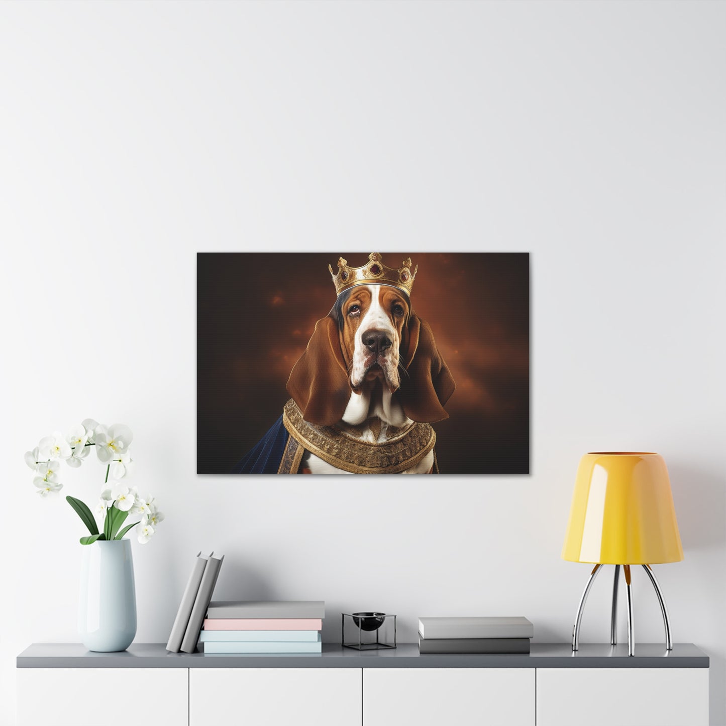 Basset Hound Renaissance Pet Portrait on Canvas | Wall art | wall print | Dog Art